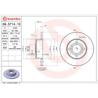 Brembo Bremsscheibe PRIME LINE 08.5714.10