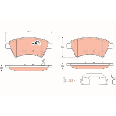 TRW Bremsbelagsatz, Scheibenbremse COTEC GDB1673