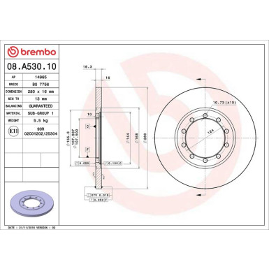 Brembo | Bremsscheibe | 08.A530.10