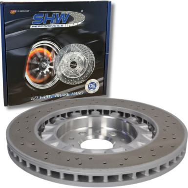 SHW Performance MFX41561 Bremsscheibe für MASERATI GHIBLI, QUATTROPORTE Vorderachse, 360x32mm, gelocht, innenbelüftet, zweiteilige Bremsscheibe
