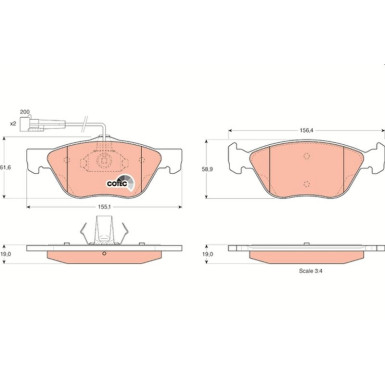 GDB1212 Bremsbelagsatz, Scheibenbremse COTEC