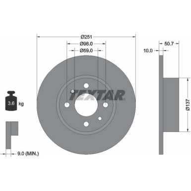 Textar Bremsscheibe PRO 92034203