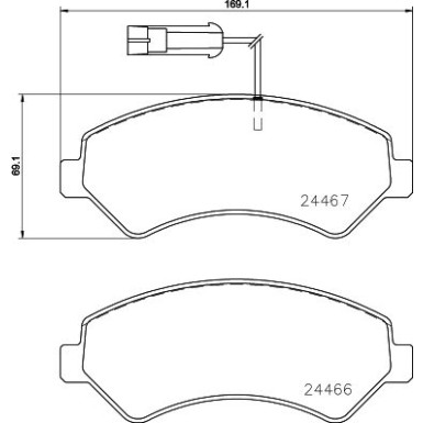 Hella | Bremsbelagsatz, Scheibenbremse | 8DB 355 023-011