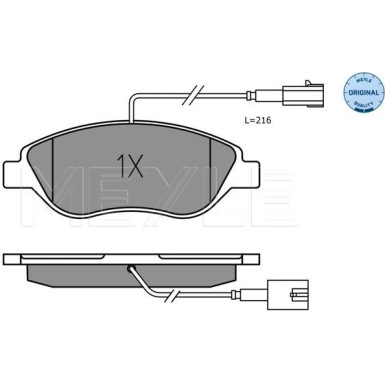 025 237 1119 Bremsbelagsatz, Scheibenbremse MEYLE-ORIGINAL: True to OE.