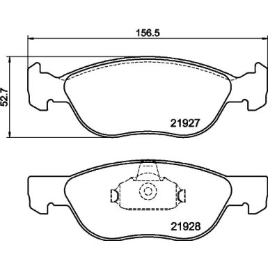 Hella | Bremsbelagsatz, Scheibenbremse | 8DB 355 010-181