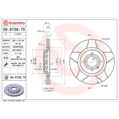 Brembo Bremsscheibe XTRA LINE - Max 09.6728.75 Brembo Bremsscheibe XTRA LINE - Max 09.6728.75