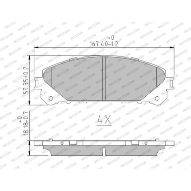 FDB4354 Bremsbelagsatz, Scheibenbremse PREMIER