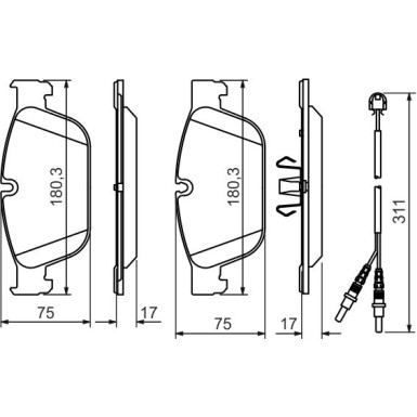 0 986 494 526 Bremsbelagsatz, Scheibenbremse