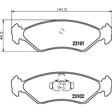 Hella | Bremsbelagsatz, Scheibenbremse | 8DB 355 008-051