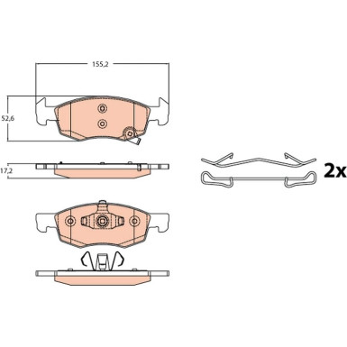 GDB2099 Bremsbelagsatz, Scheibenbremse