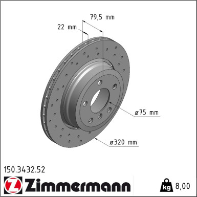Zimmermann Bremsscheibe SPORT Z 150.3432.52