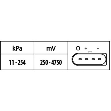 Hella | Sensor, Ladedruck | 6PP 009 400-551