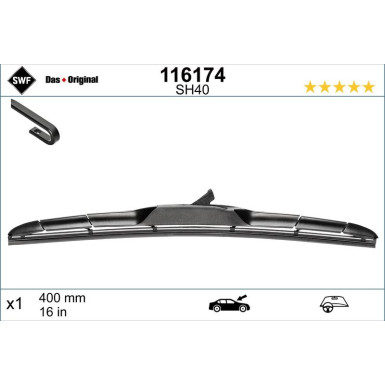 SWF Wischblatt Scheibenwischer DAS ORIGINAL HBLADE 116174