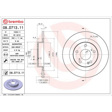 Brembo | Bremsscheibe | 08.D713.11