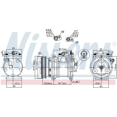 Nissens | Kompressor, Klimaanlage | 890688