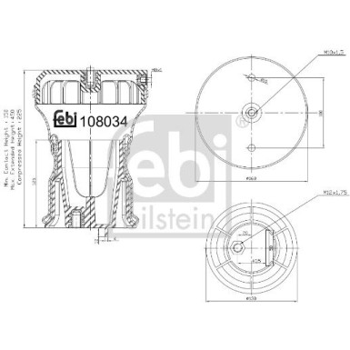 febi bilstein | Federbalg, Luftfederung | 108034