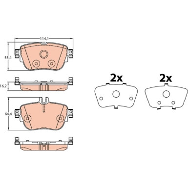 GDB2155 Bremsbelagsatz, Scheibenbremse