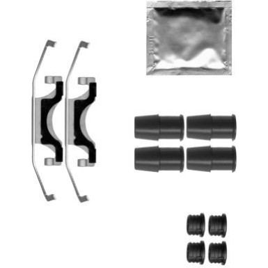 Hella | Zubehörsatz, Bremssattel | 8DZ 355 205-491