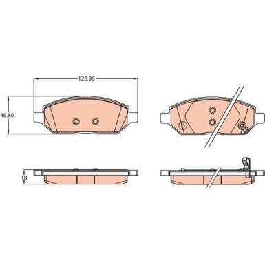 GDB2135 Bremsbelagsatz, Scheibenbremse