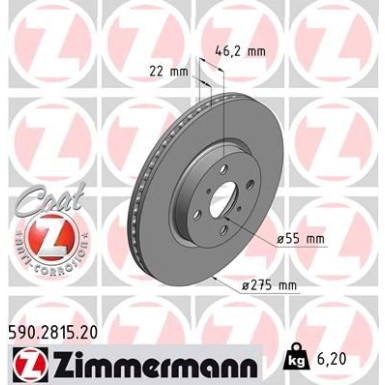 Zimmermann Bremsscheibe Coat Z 590.2815.20