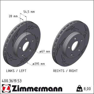 Zimmermann Bremsscheibe BLACK Z 400.3619.53