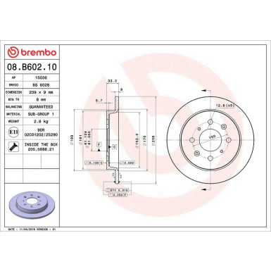 Brembo Bremsscheibe PRIME LINE 08.B602.10