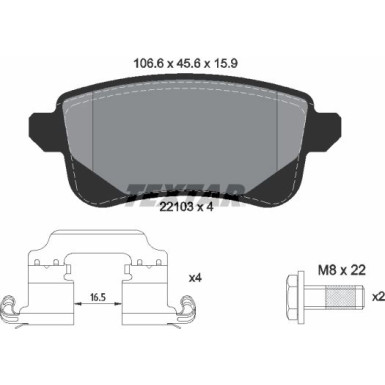 Textar Bremsbelagsatz, Scheibenbremse Q+ 2210301