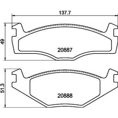Hella | Bremsbelagsatz, Scheibenbremse | 8DB 355 017-501