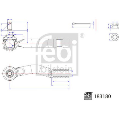 FEBI BILSTEIN 183180 Spurstangenkopf FEBI BILSTEIN 183180 Spurstangenkopf