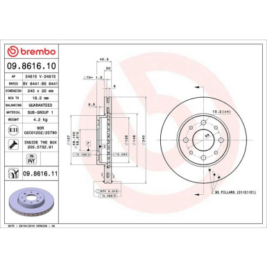 Brembo | Bremsscheibe | 09.8616.11