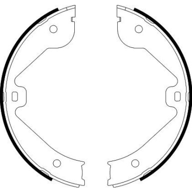 Hella | Bremsbackensatz, Feststellbremse | 8DA 355 050-601