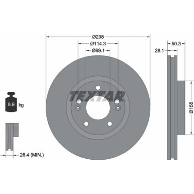 Textar | Bremsscheibe | 92253603