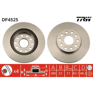 TRW | Bremsscheibe | DF4525