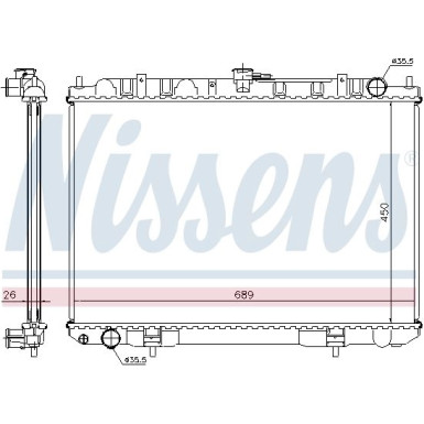 Nissens | Kühler, Motorkühlung | 68703A