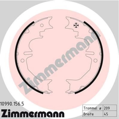 Zimmermann | Bremsbackensatz, Feststellbremse | 10990.156.5