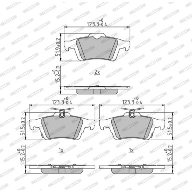 Ferodo | Bremsbelagsatz, Scheibenbremse | FDB5245