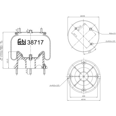 FEBI BILSTEIN 38717 Federbalg, Luftfederung FEBI BILSTEIN 38717 Federbalg, Luftfederung