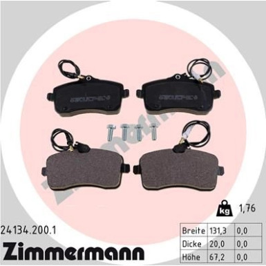 24134.200.1 Bremsbelagsatz, Scheibenbremse