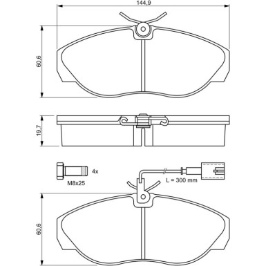 BOSCH Bremsbelagsatz, Scheibenbremse 0 986 424 556