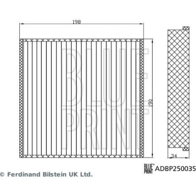 ADBP250035 Filter, Innenraumluft