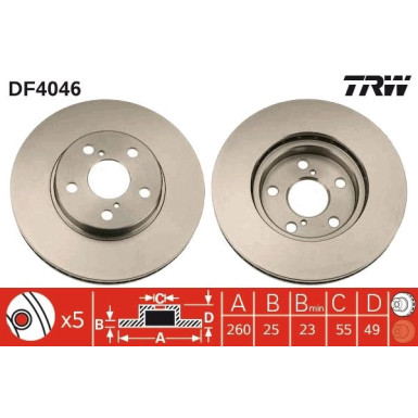 TRW | Bremsscheibe | DF4046
