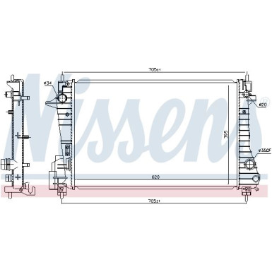 Nissens | Kühler, Motorkühlung | 606455
