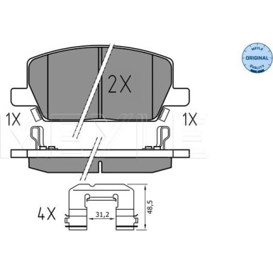 Meyle Bremsbelagsatz, Scheibenbremse MEYLE-ORIGINAL: True to OE 025 223 1119