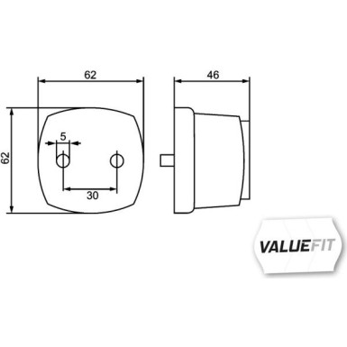 Hella Seitenmarkierungsleuchte HELLA ValueFit 2PS 357 012-001