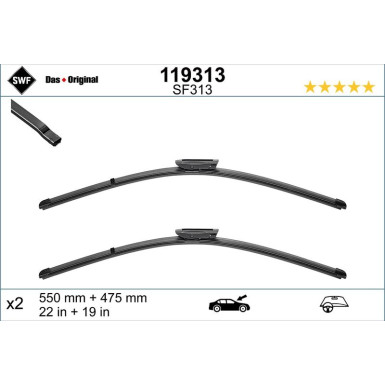 SWF Wischblatt Scheibenwischer DAS ORIGINAL SET 119313