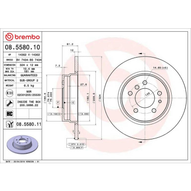 Brembo | Bremsscheibe | 08.5580.11
