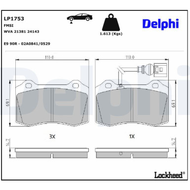 LP1753 Bremsbelagsatz, Scheibenbremse