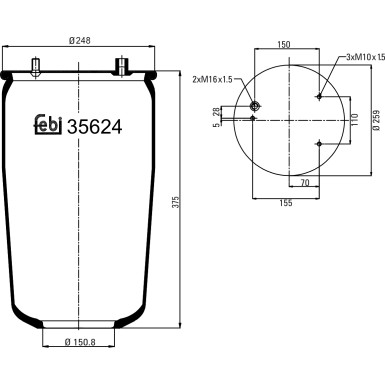 FEBI BILSTEIN 35624 Federbalg, Luftfederung