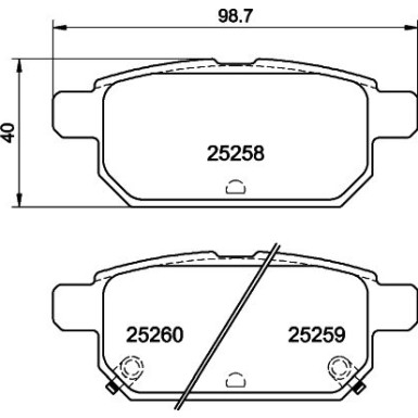 Hella | Bremsbelagsatz, Scheibenbremse | 8DB 355 015-871