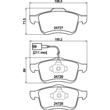 8DB 355 014-241 Bremsbelagsatz, Scheibenbremse
